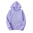 thumbnail image 1 of oversized sweatshirt for women Fleece Long Sleeve Baggy Hoodies With pockets Basic Pullover Comfy Fall Outfits Streetwear Purple M, 1 of 8
