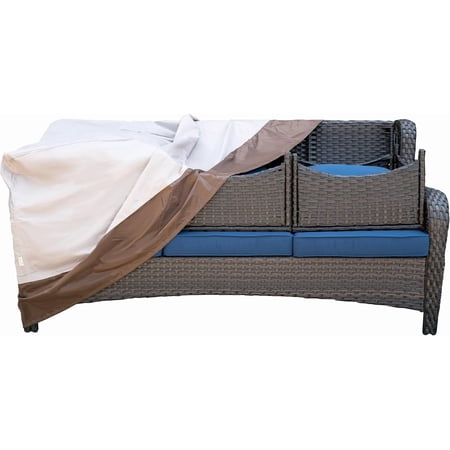 ovios Patio Furniture Covers Waterproof, Outdoor Furniture Cover for 3-Seater Sofa and Ottomans, Sectional Sofa Couch Chair Table Cover General Purpose Cover, 73.2" L*37" W*34" H, Beige-Brown