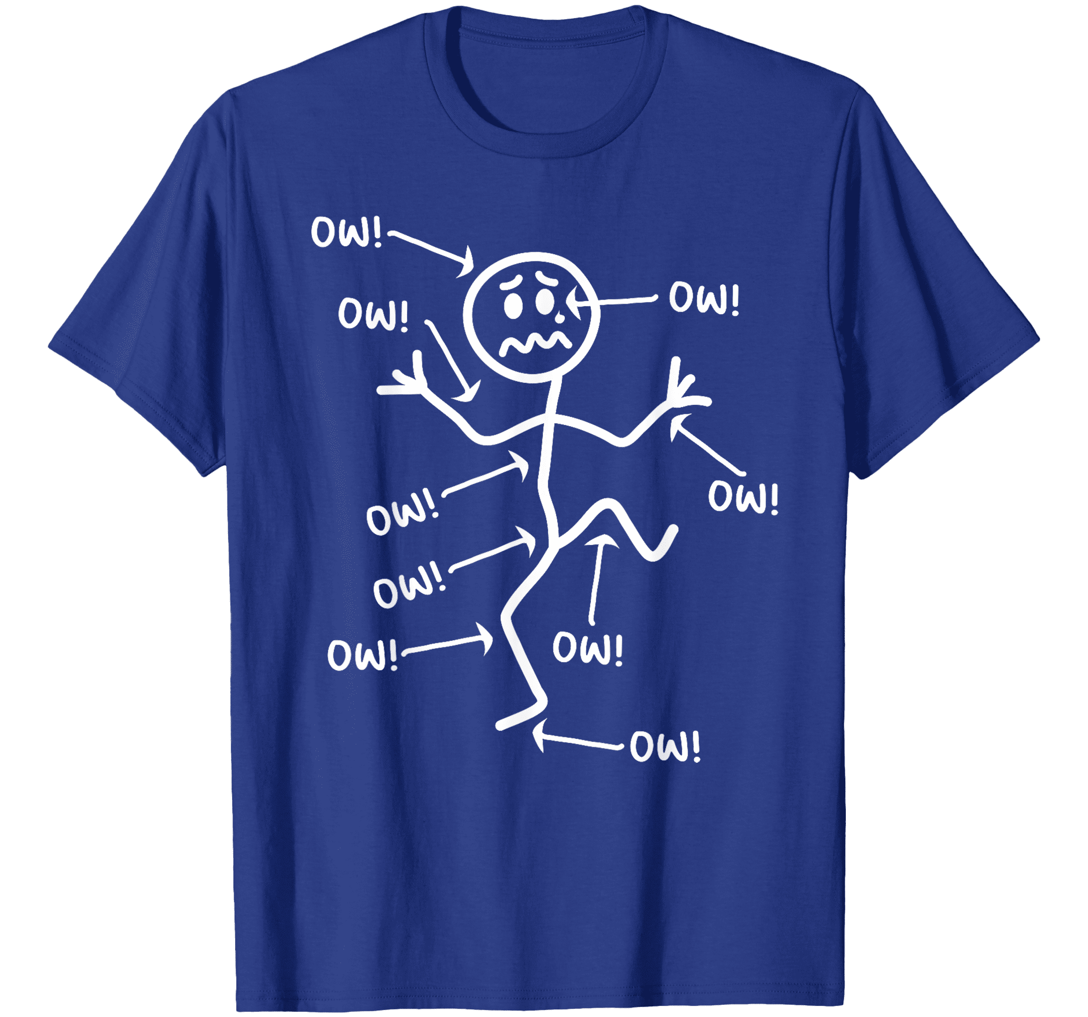 ow ow ow stick character figure Funny Chronic Pain Meme T-Shirt, Funny ...