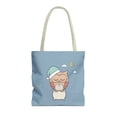 thumbnail image 1 of owl and hearts cartoon dual design storage tote handbag, 1 of 4