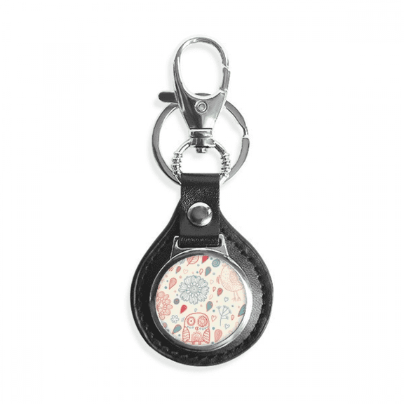owl flower flower paint key link chain keyholder finder hook metal