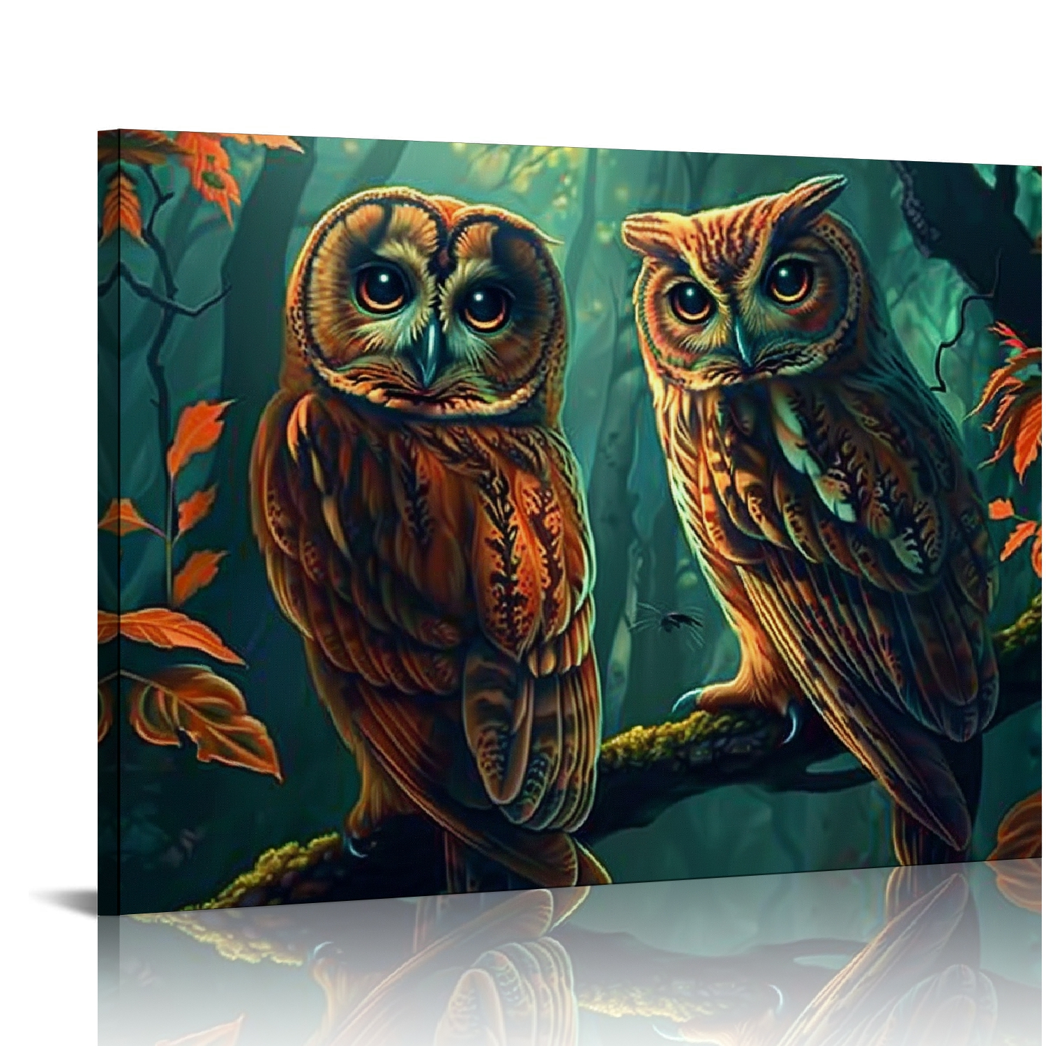 owls branch forest Wall Decor for Bathroom Canvas Wall Decor For ...