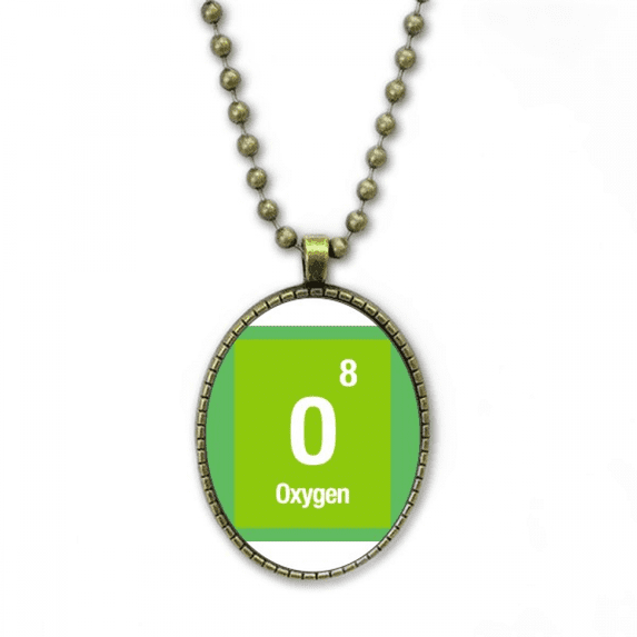 oxygen checal element science necklace vintage chain bead pendant jewelry collection