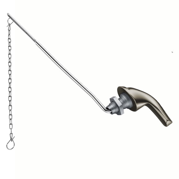 JoyRain Toilet Repair Kit - Front-Mount Handle Replacement with Stainless Steel Flapper Chain, Fits Most Toilets (Brushed Zinc Alloy, 1-Pack)