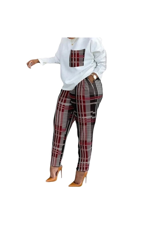 Women 2 Piece Set Outfits Casual Pullover and Pants Jogger Tracksuit Female Fashion Long Sleeve Sweatshit Sets Plus Size XXL