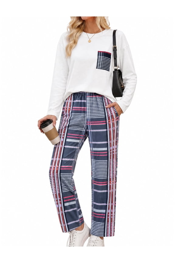 Women 2 Piece Set Outfits Casual Pullover and Pants Jogger Tracksuit Female Suits Long Sleeve Sweatshirt Sets XL