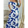 thumbnail image 1 of oyyniis Women Summer Sexy Off Shoulder Long Dress Female Elegant High Waist Print Large Hem Party Maxi Dresses L, 1 of 5