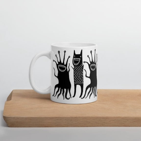 oz COFFEE MUG Monster Folk Art Goblincore Housewarming Birthday Gif Funny Creepy Cute Weird Quirky Whimsil Gothic Punk Emo Kitchen.