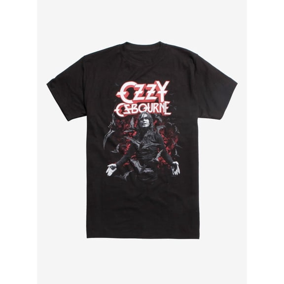ozz.y Dark Rock Stage Figure Front Print Gothic Heavy Metal Horror Aesthetic Intense Performance Graphic Shirt Unisex Cotton T-Shirt, Sizes S-5XL