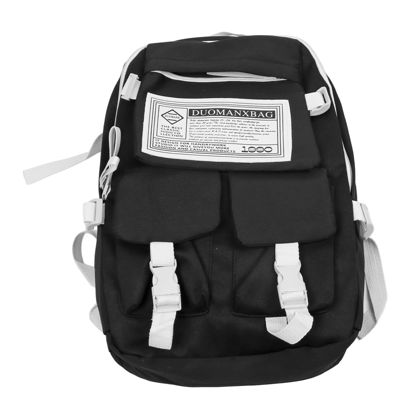 Backpack, Nylon Travel Backpack Black Wide Application Large Capacity