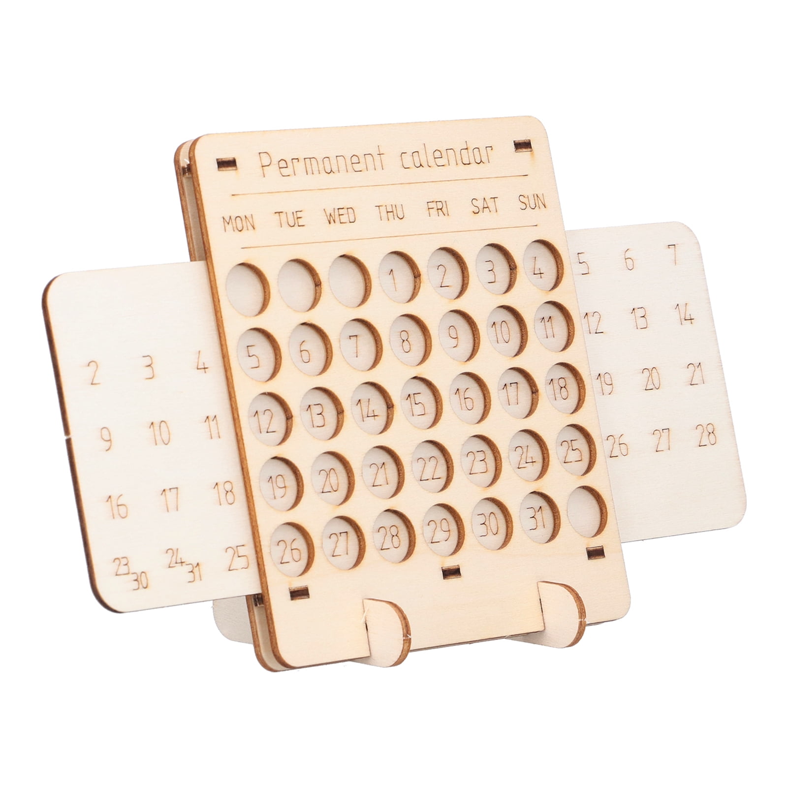 Children DIY Calender Assembly Toy, Composite Wood Sturdy DIY Calender