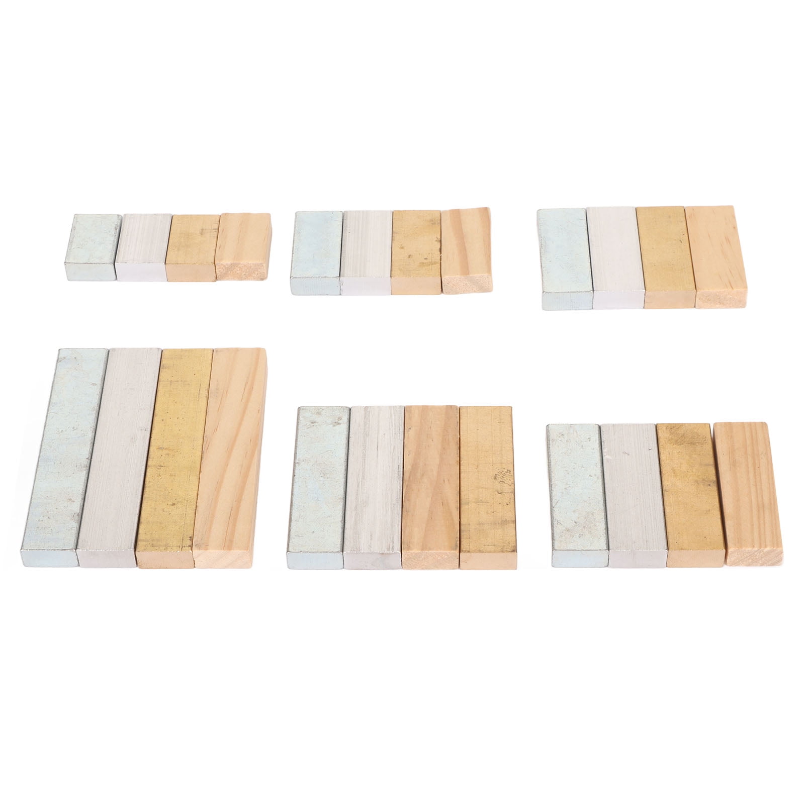 Density Cubes Set, Density Cubes Group Wood Block Aluminum Block 24pcs