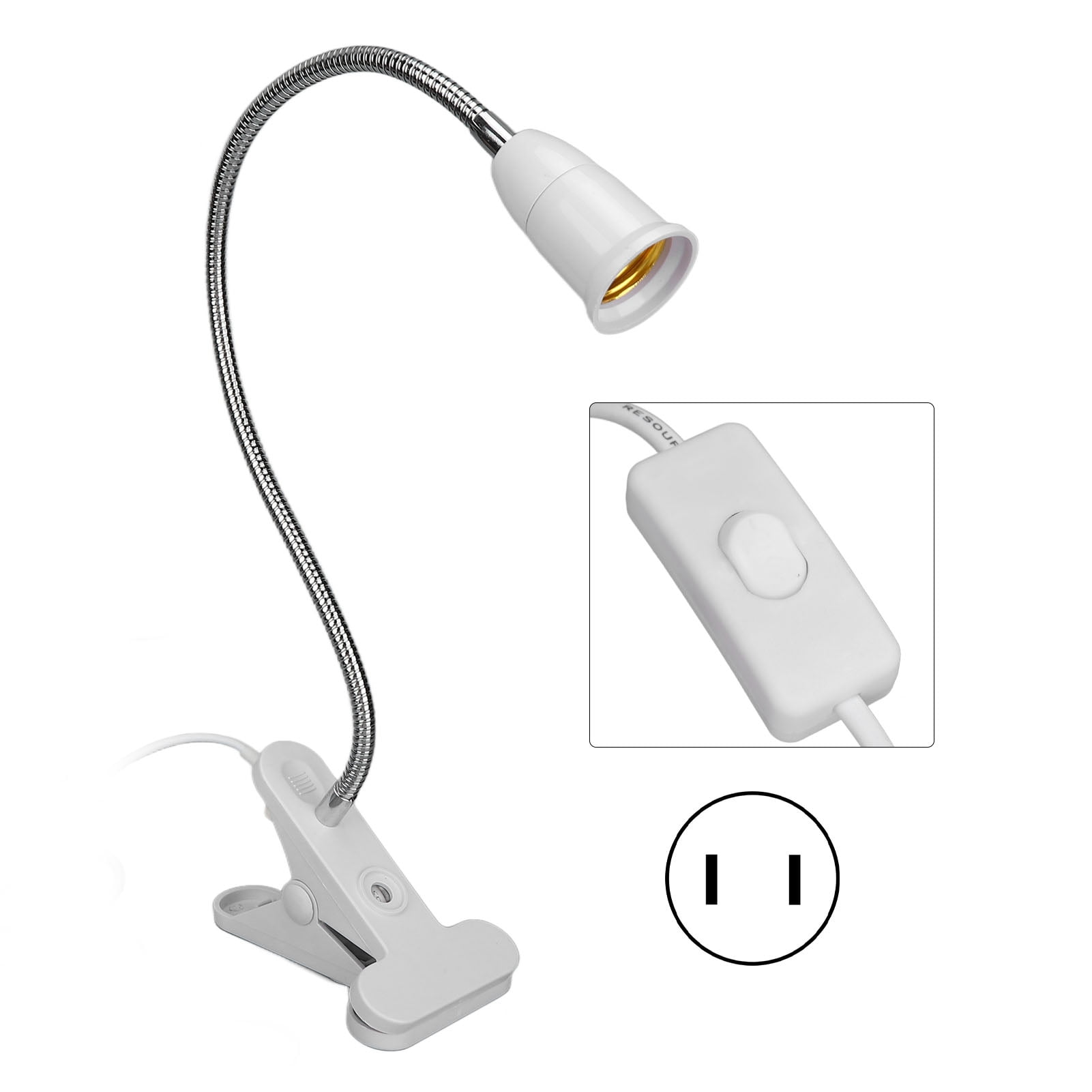 Desk Clip Lamp Holder, 11.8in Gooseneck 110v250v Flexible Desk Clip