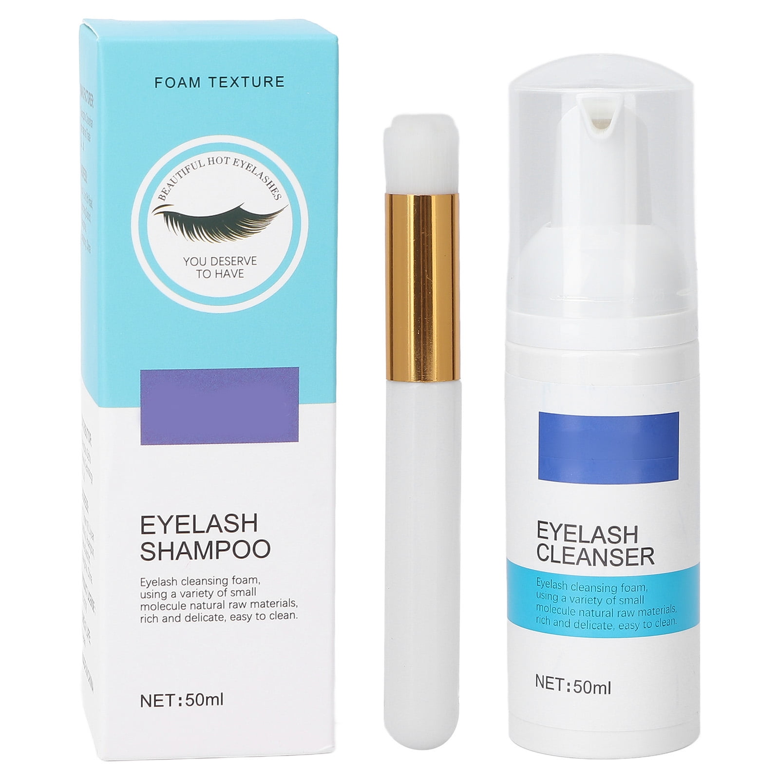 Eyelid Foaming Cleanser, Eyelash Extension Foam 50ml Lash Extension Cleanser Deep Cleansing Rich