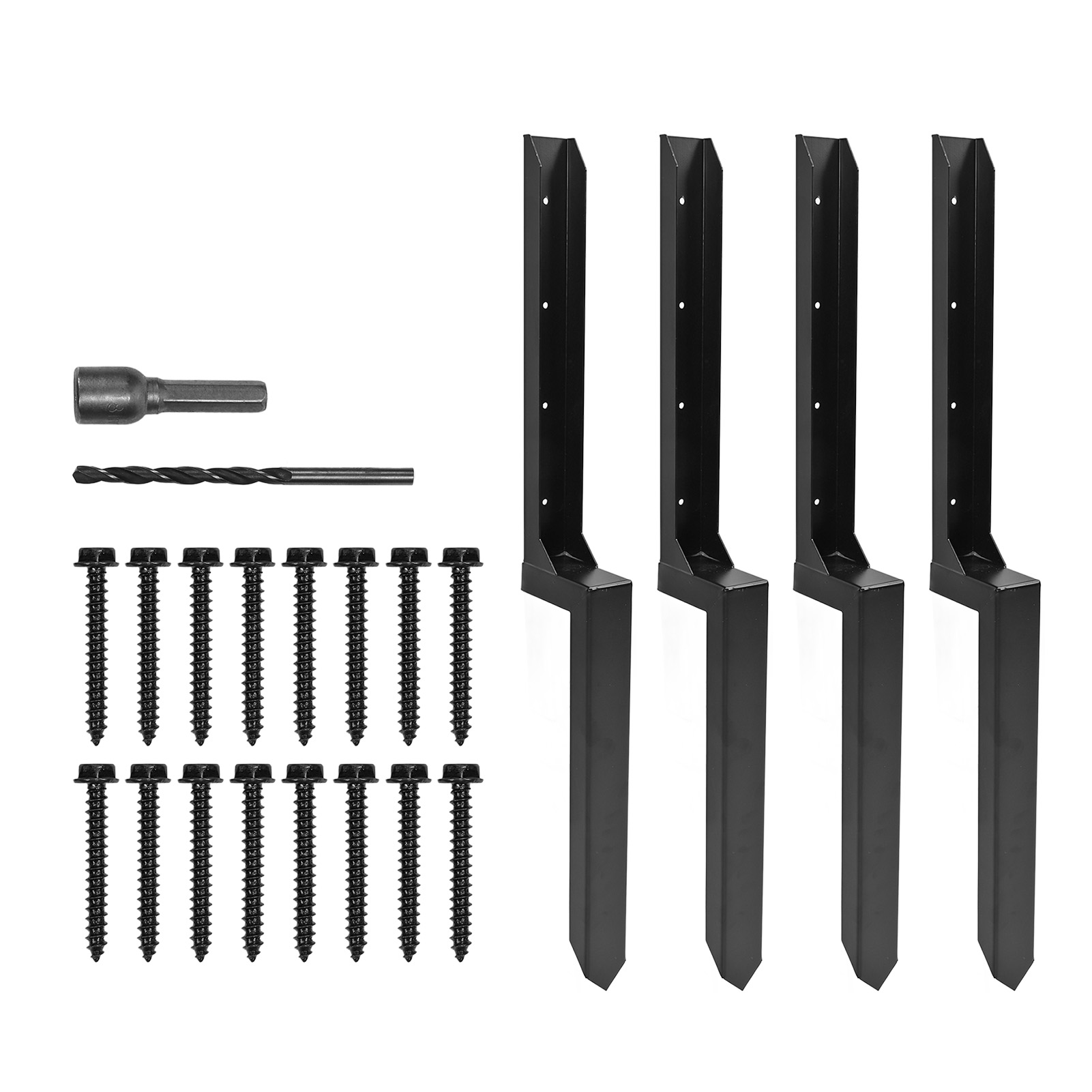 Fence Anchor Support Spike,4/6 Pack Fence Post Repair Kit H Shape