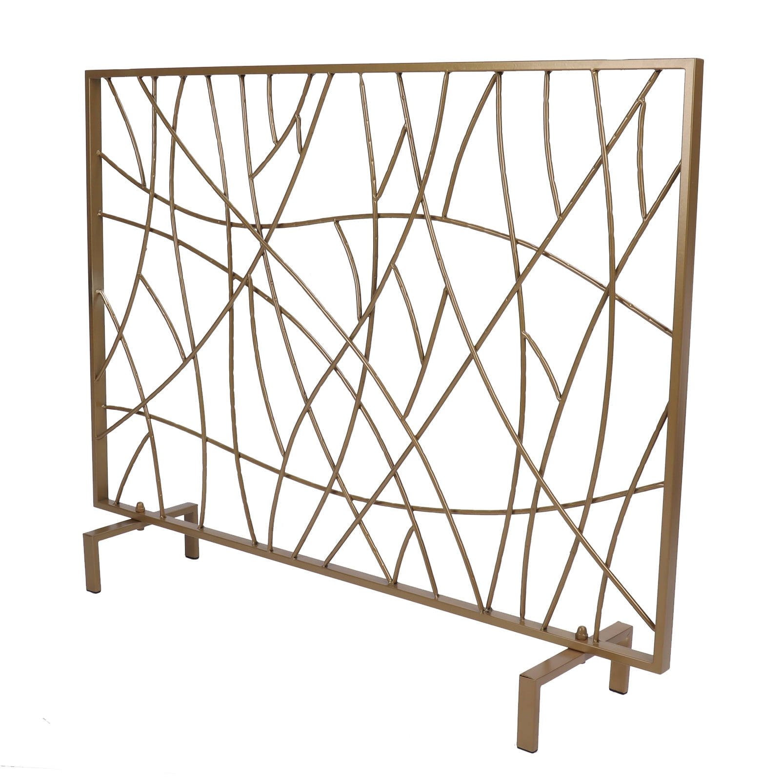 Fireplace Screen, Stable Fireplace Protector Modern Style Simple Gold