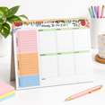 p-Floral Daylight 1 Pack Weekly To Do List Undated Planner Notepad, 8.5 ...