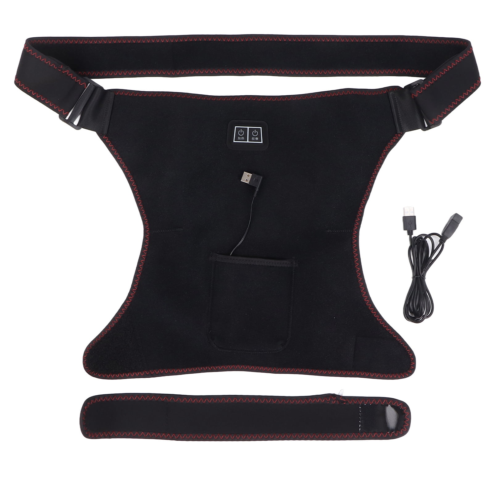 Heating Hip Brace, Thigh Heating Pad Widen Strap 3 Vibration Modes For