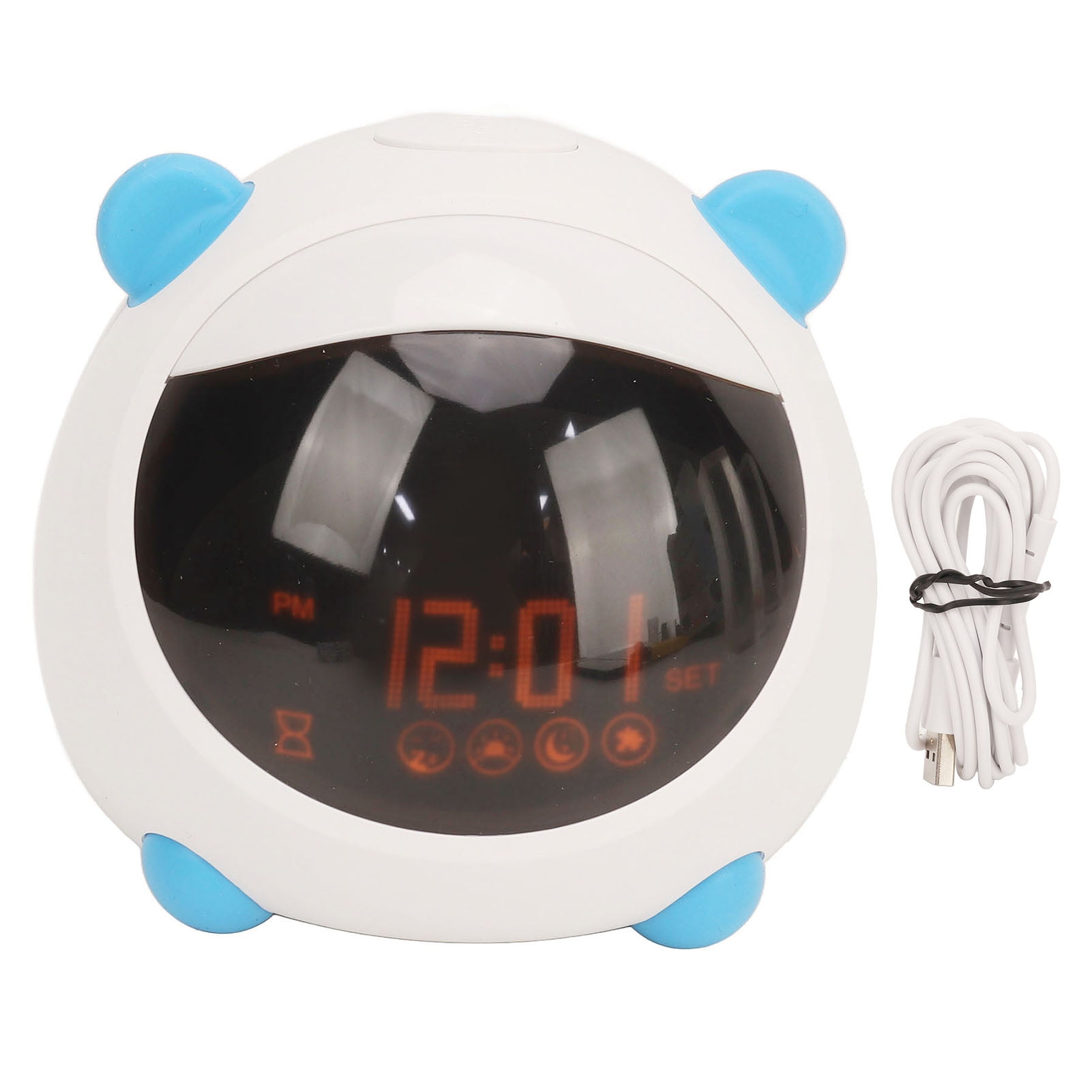 Kids Alarm Clock, Sleep Training Clock Volume Adjustment 7 Light Colors