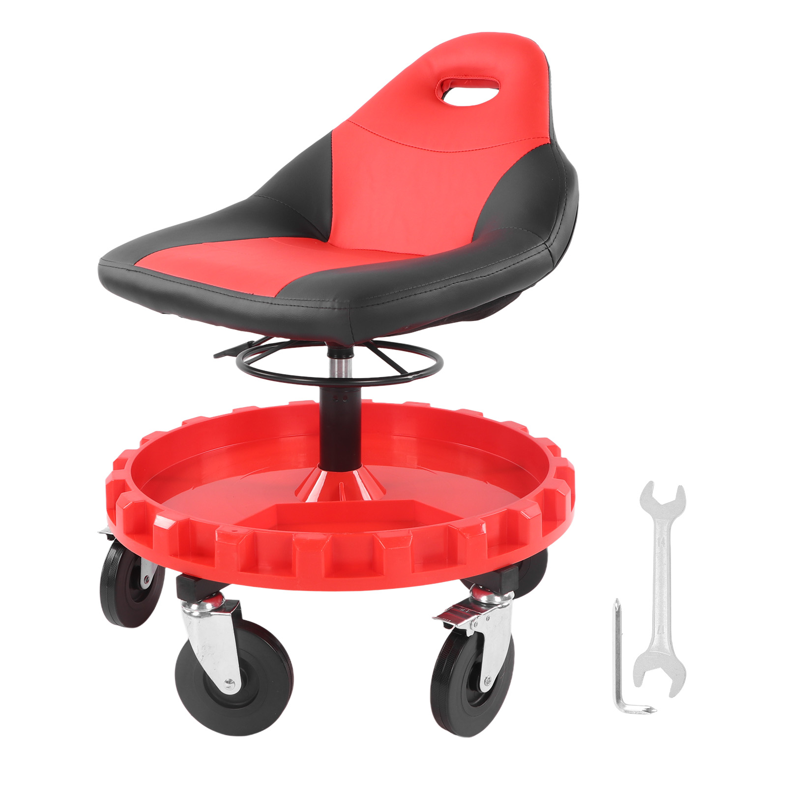 Mechanic Stool Chair, Rolling Shop Work Stool 2126in Height 5 Wheels