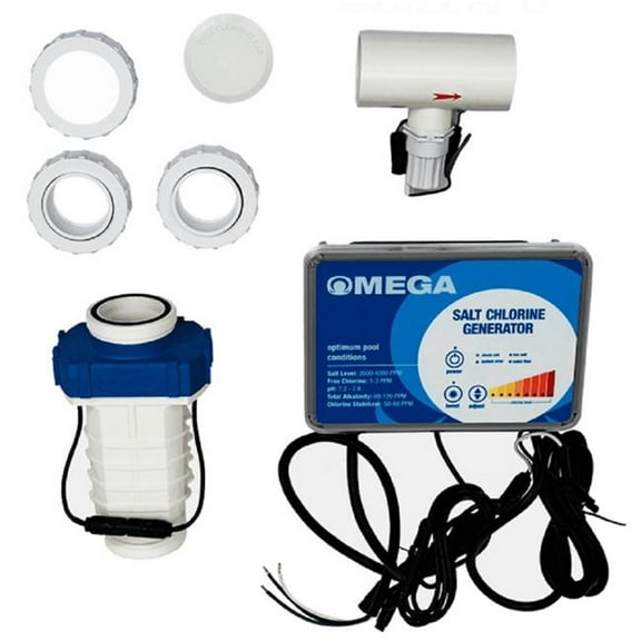 Aquacomfort OMG32KSALT 32K gal Inline Salt No Internet Omega Brick & Mortar Only Chlorine Generator for Pool