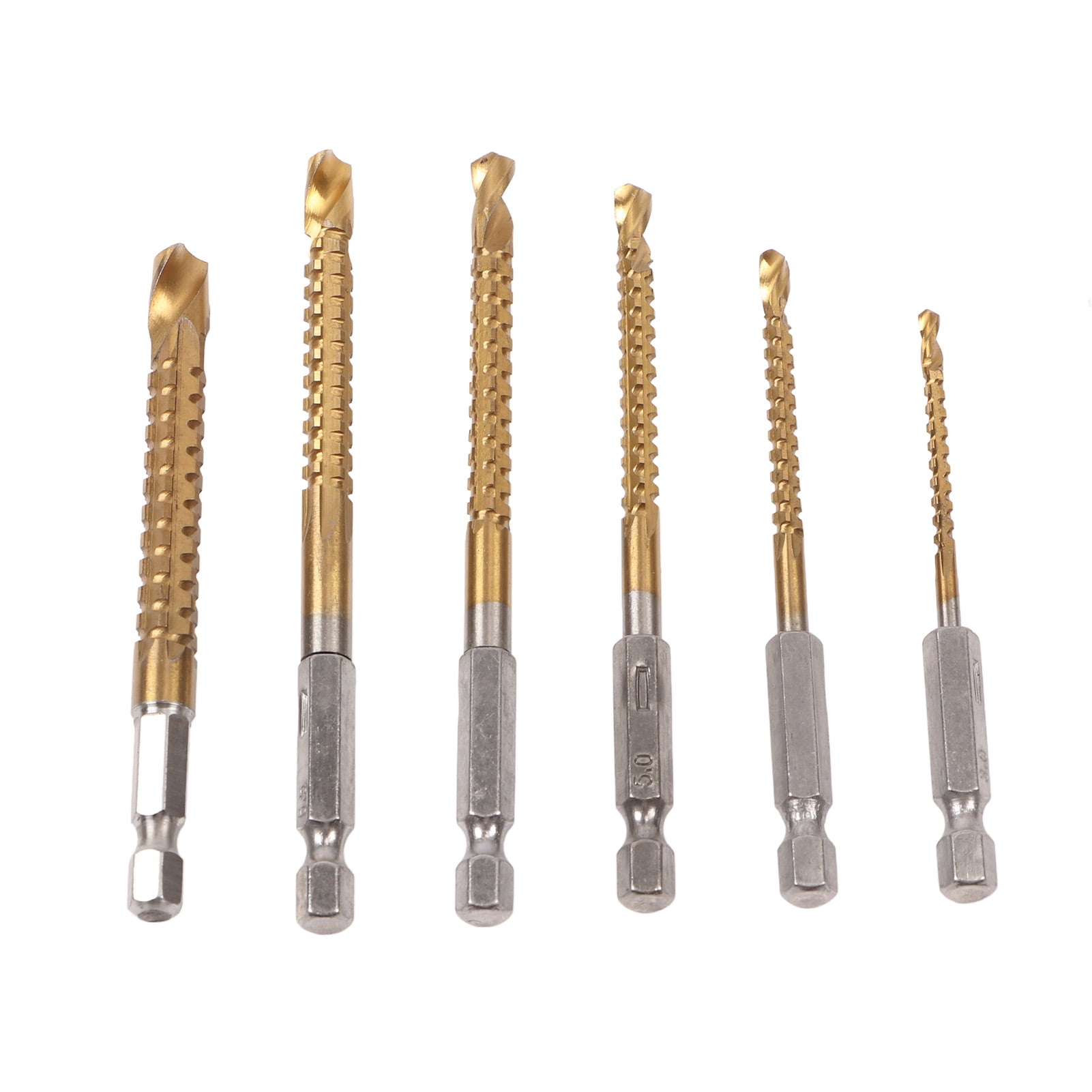 Serrated Drill Bit Kit, Alloy Smoother Chip Out 6PCS Design Serrated