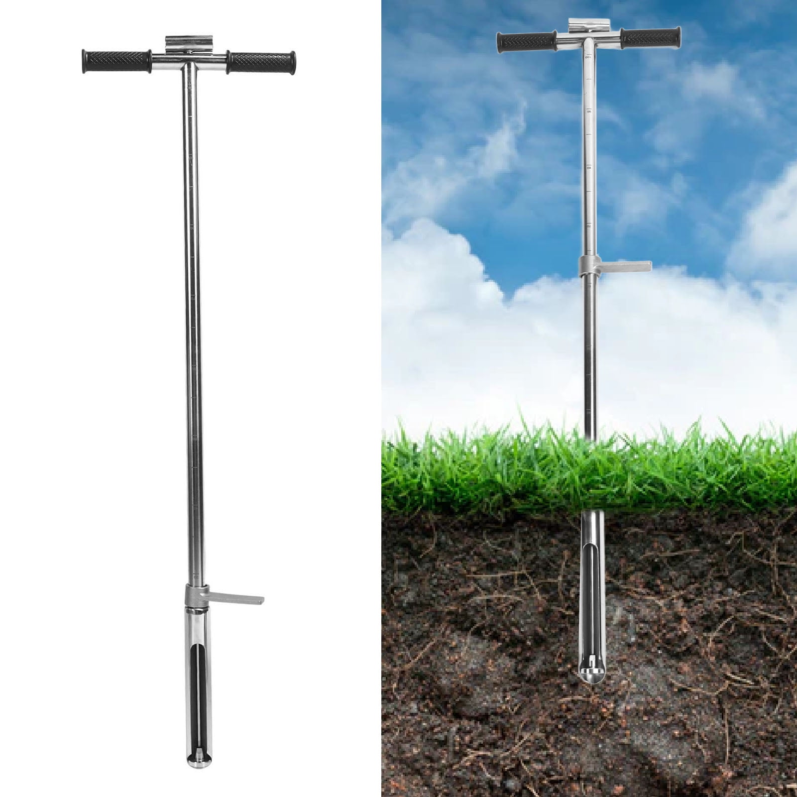 Soil Sampler Probe,1 Meter 38mm Practical Soil Sampler Tool
