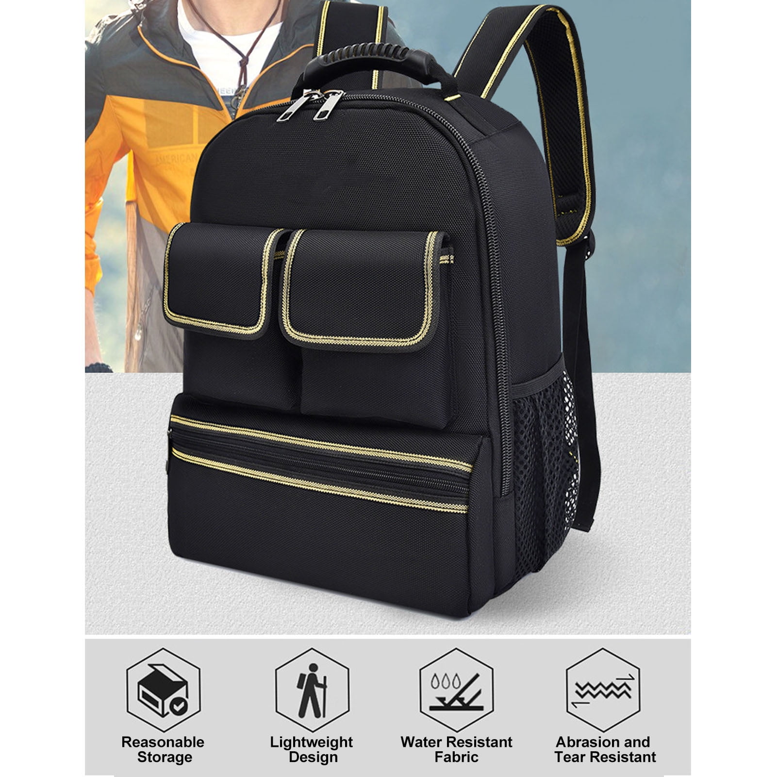 Technician Backpack, Portable Multifunctional Double Shoulders Oxford