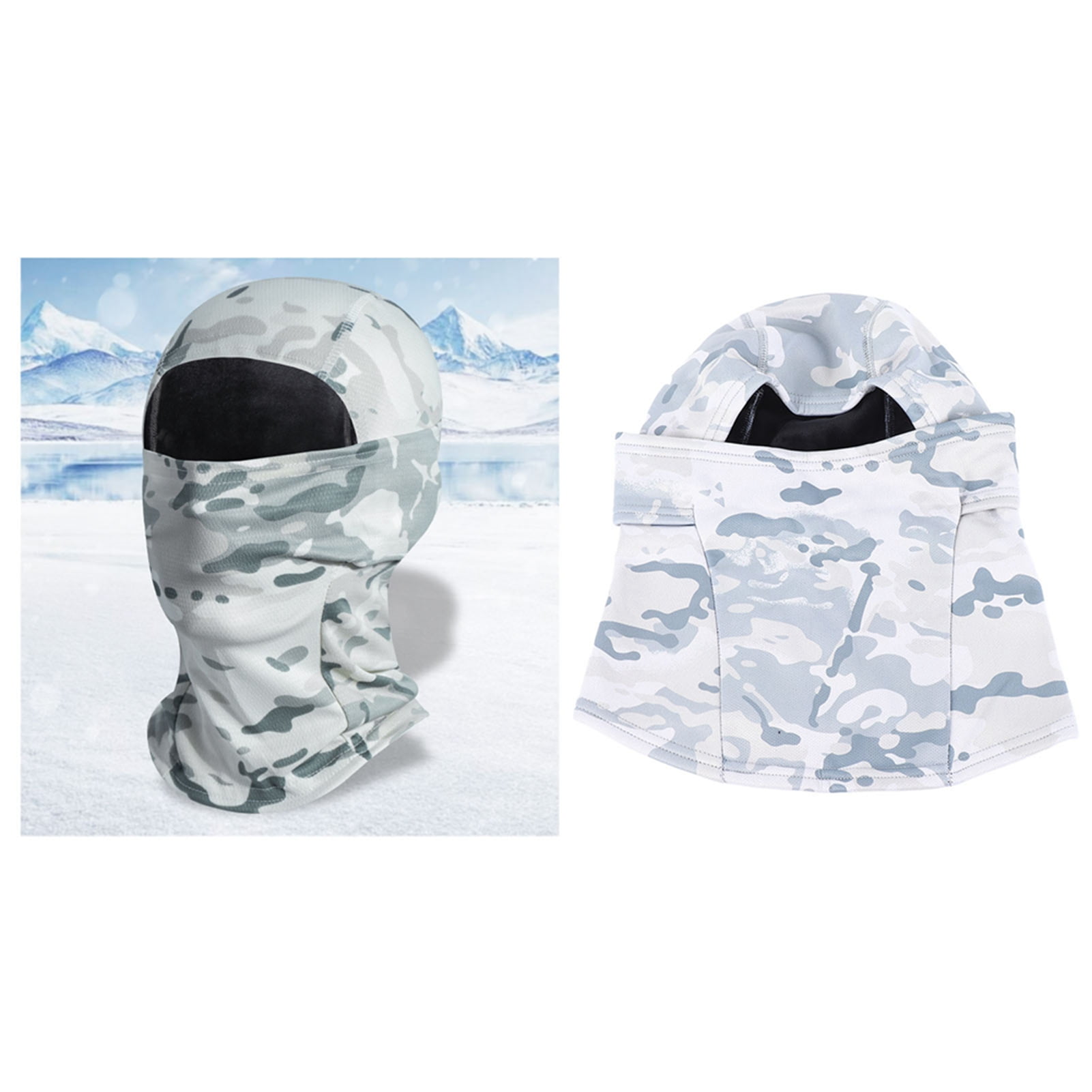 Thermal Hooded Hat, Ski Face Protector Fleece High Elasticity For