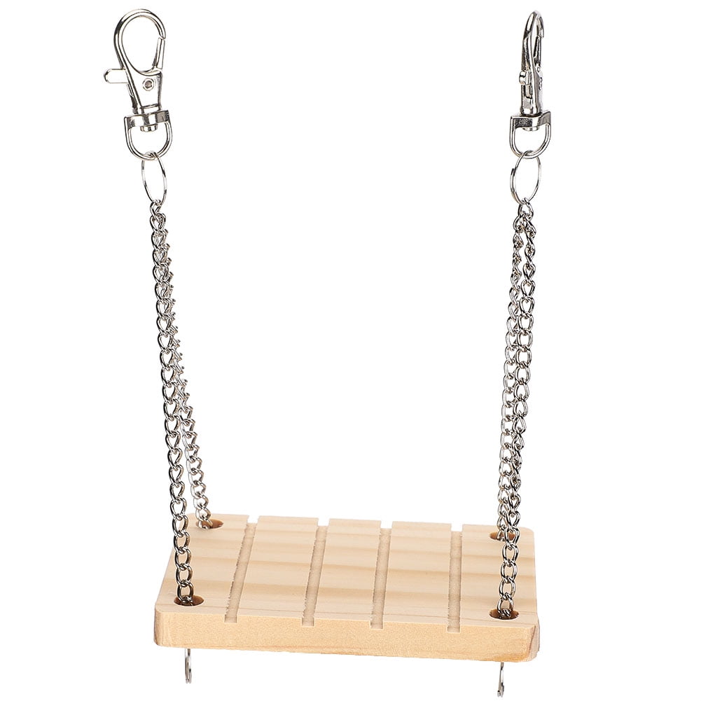 Wood Hamster Swing, Pet Hammock Bed Easy Cleaning Exercise Solid