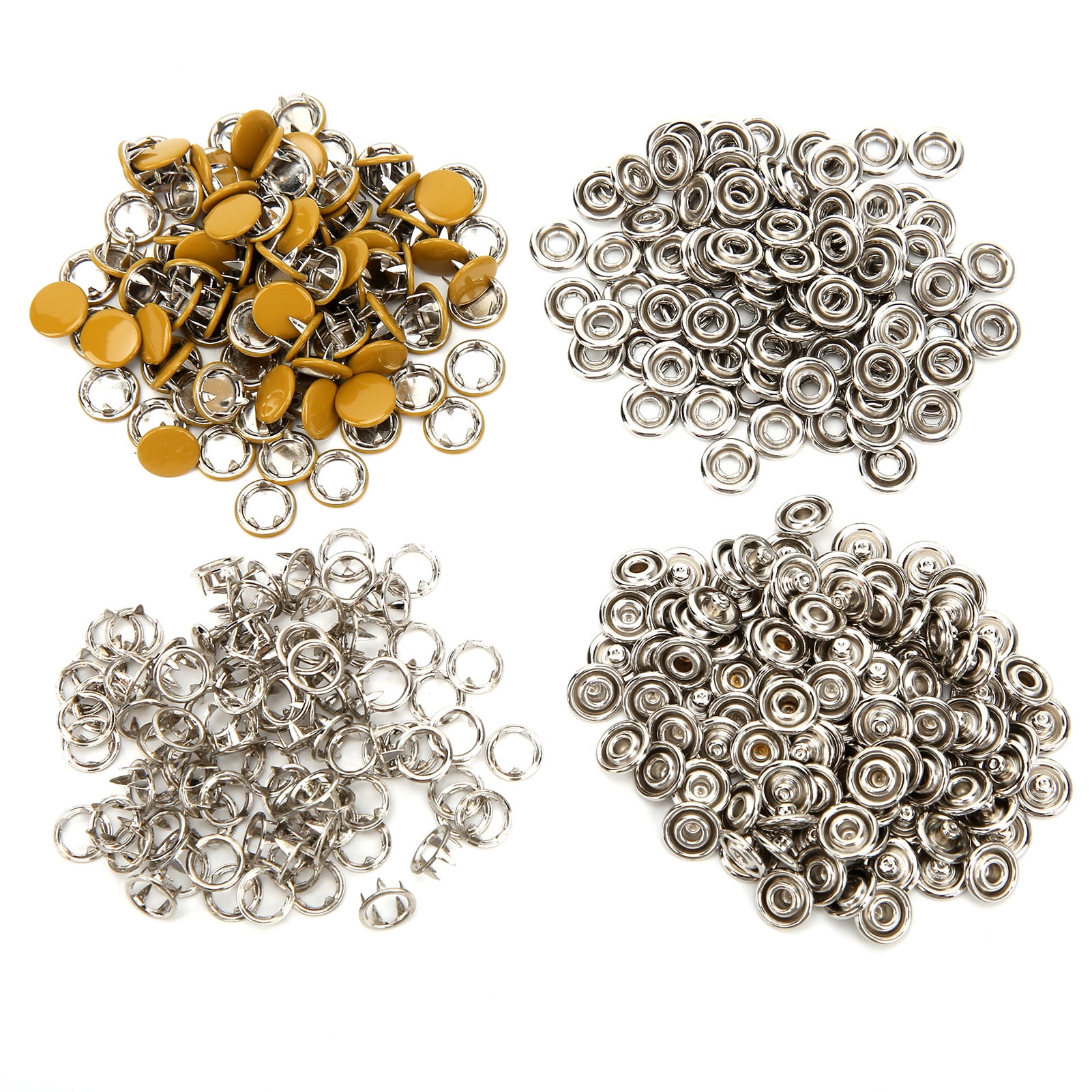 100 Set Snap Button Colorful Brass Prong Press Stud Sewing Fasteners