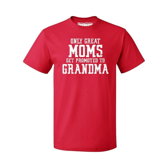 p&b only great mom get promoted to grandma men's t-shirt, heather gray, xl