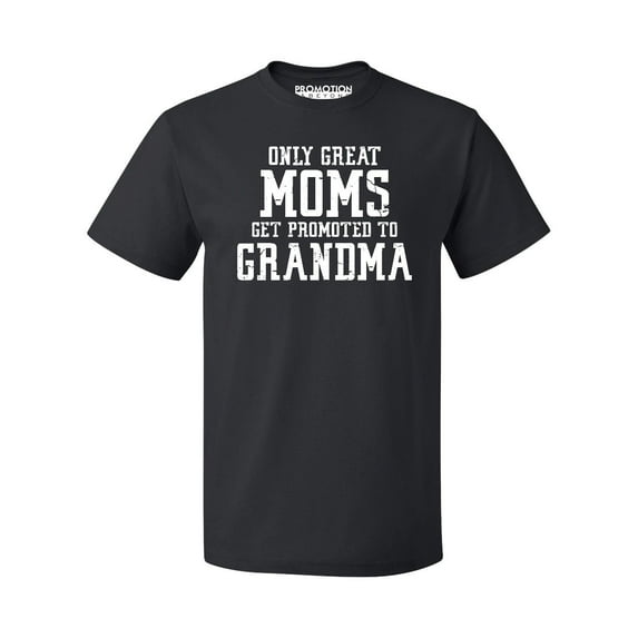 p&b only great mom get promoted to grandma men's t-shirt, heather gray, xl