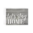 thumbnail image 1 of p. graham dunn let's stay home grey 8 x 6 solid wood boxed pallet plaque sign, 1 of 6