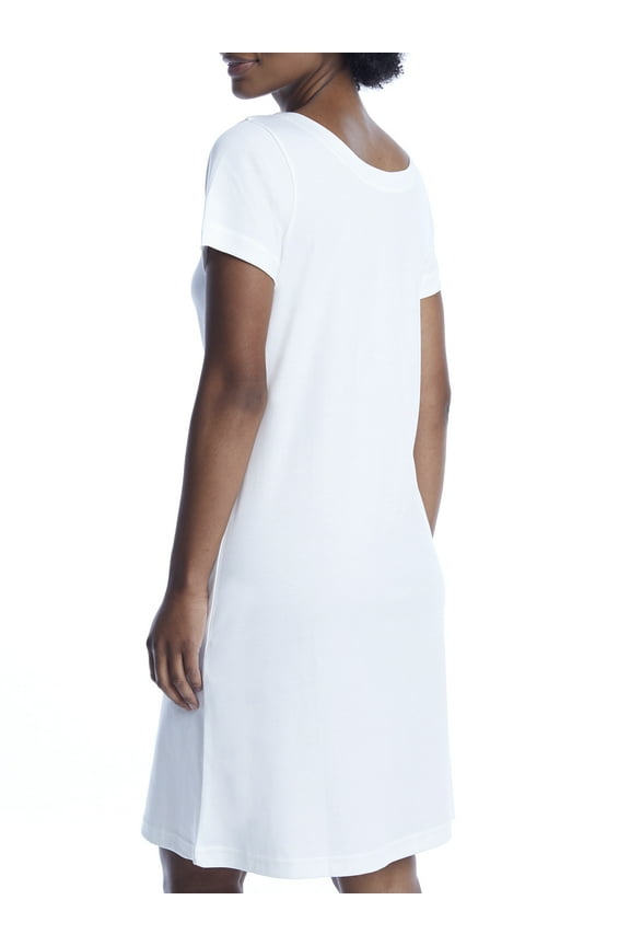 Womens White Butterknit Sleep Shirt Style-325660-WHITE