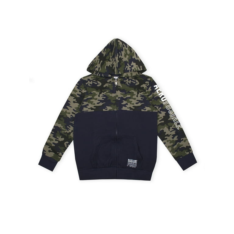 p.s.09 from aeropostale Camo Colorblock Zip Up Hooded Sweatshirt
