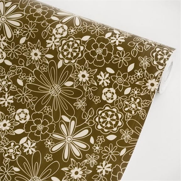 p1204-ROLL Elegant Flowers - Self-Adhesive Wallpaper Home Decor Roll Multicolor