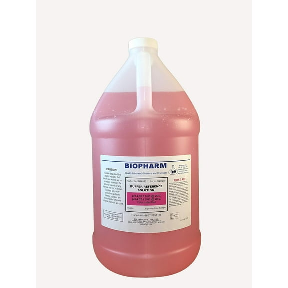 pH Buffer Calibration , pH 4.00 — 1 Gallon — NIST Traceable Reference Standards for All pH Meters — Color Coded Red