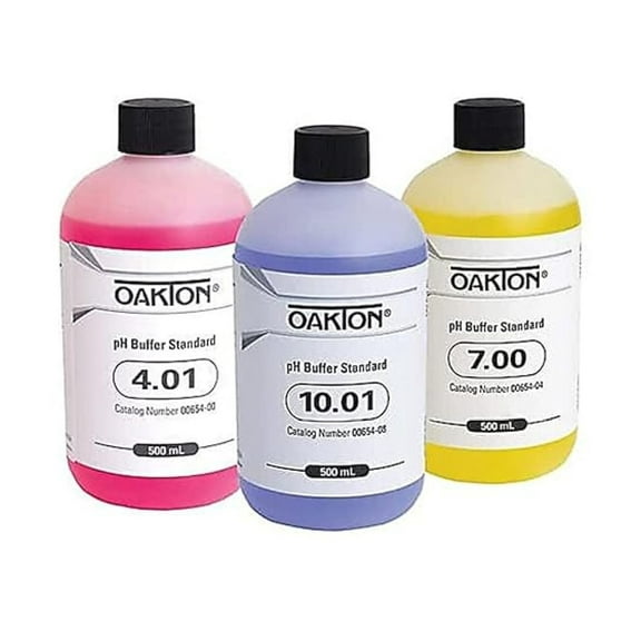 pH Calibration Buffer Pack, 500mL - 4.01, 7.00, 10.00 Standards - NIST Traceable - Ideal for Field & Lab Use - 1197G19EA