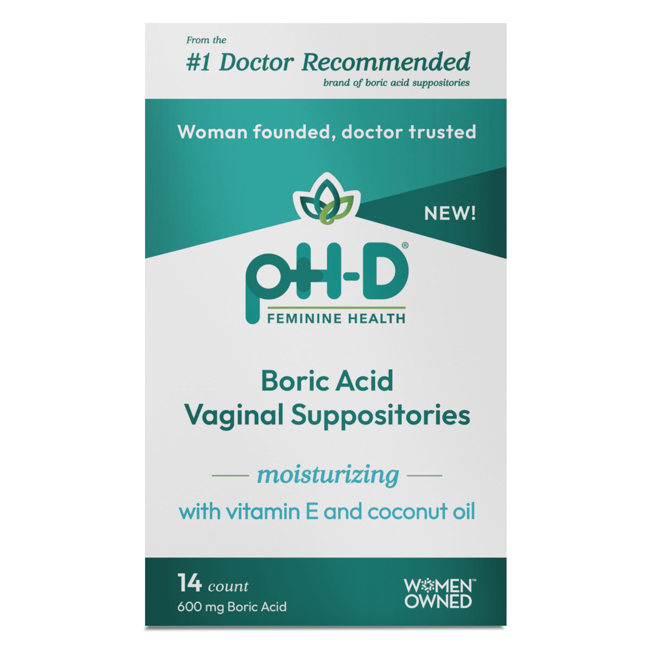 pH-D Feminine Health Vaginal Moisturizing Suppositories, Hydrating & Odor Control, 14 Count