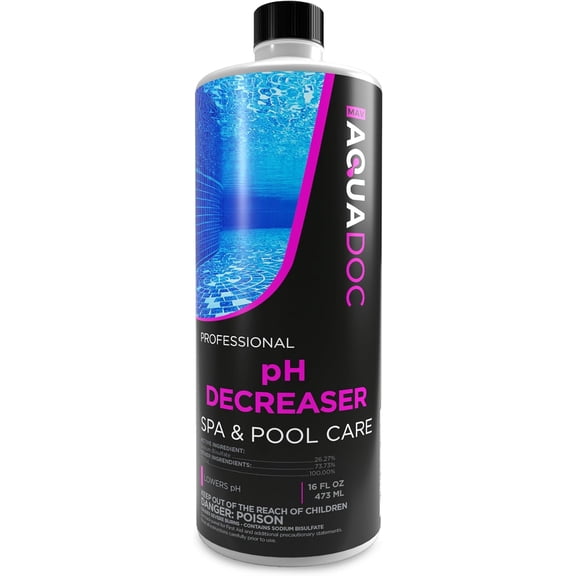 pH Decreaser - Down for Hot Tub Spa 16oz Liquid Chemicals Reducer