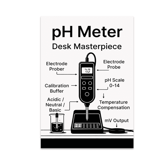 pH Meter Wall Decor - Science Enthusiast - 13x19 Poster Print