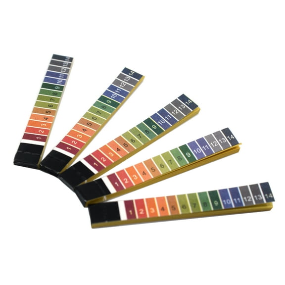 pH Test Strips 1-14 Range, 100 Testing Papers (20 x 5 Booklets) - For Acid & Alkaline Levels, Water, Soil, Wine, Soap-Making, Chemistry, Pool - Eisco Labs