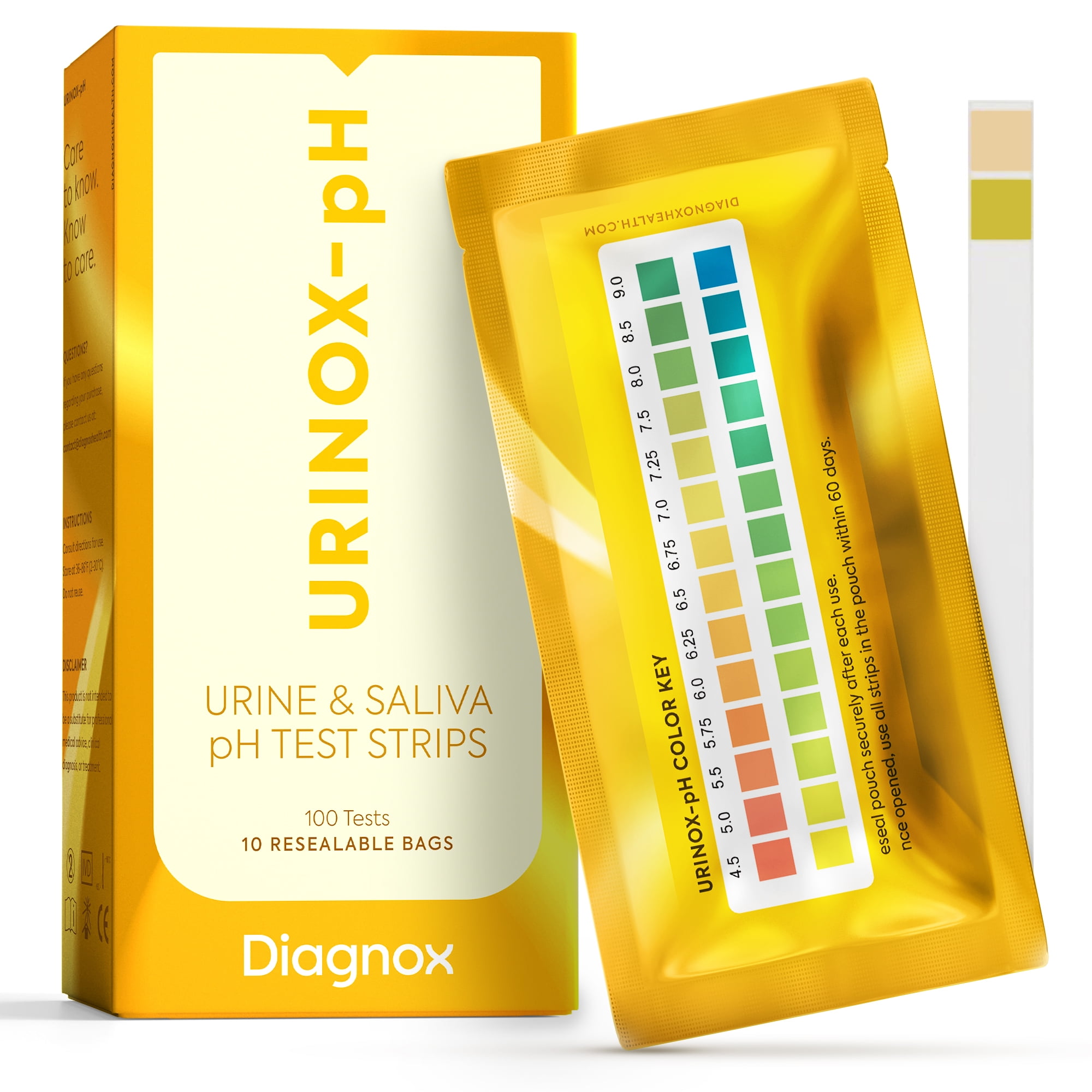 pH Test Strips for Urine & Saliva Clinical Grade pH Strips (4.5 to 9.0) with Longer Shelf Life