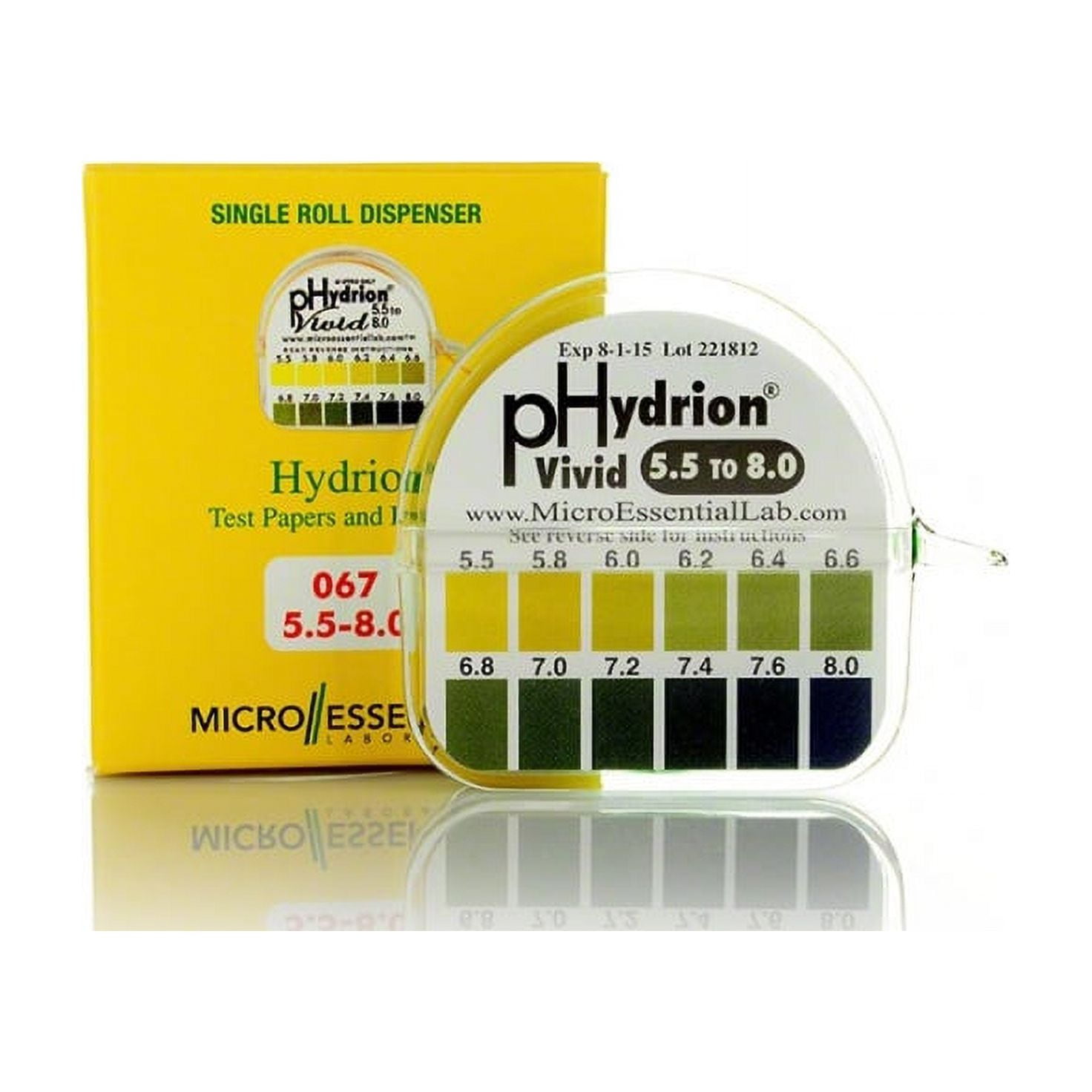 pH Test Strips with Dispenser and Refill, 15 ft pH Litmus Paper
