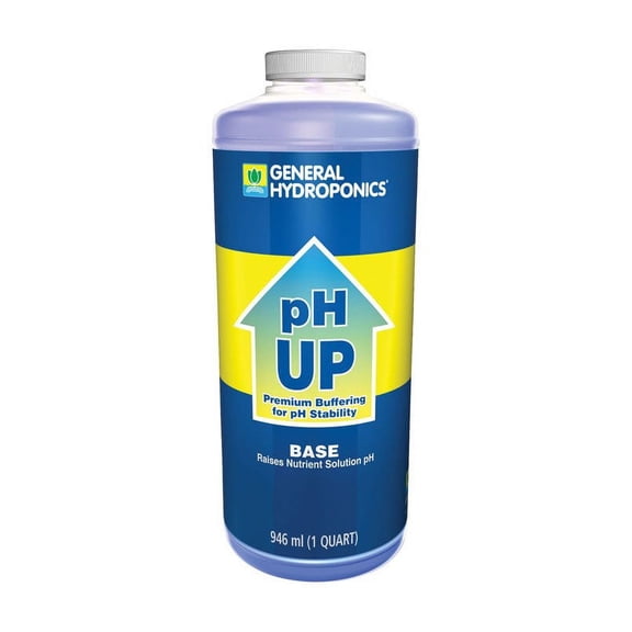 pH UP Liquid pH Adjuster - 1 Quart - by General Hydroponics - Microgreens, Seed Starting
