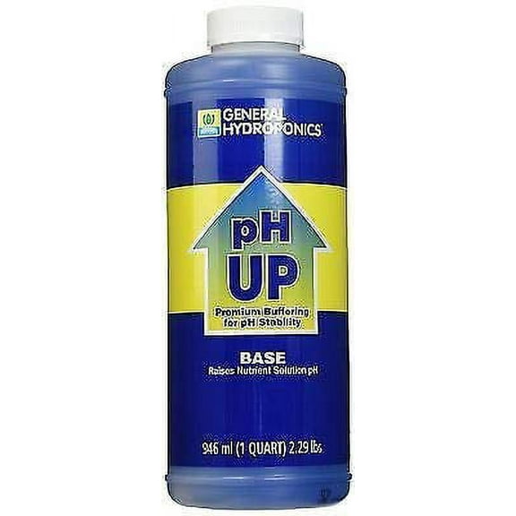 pH UP Liquid pH Adjuster - 1 Quart - by General Hydroponics - Microgreens, Seed Starting