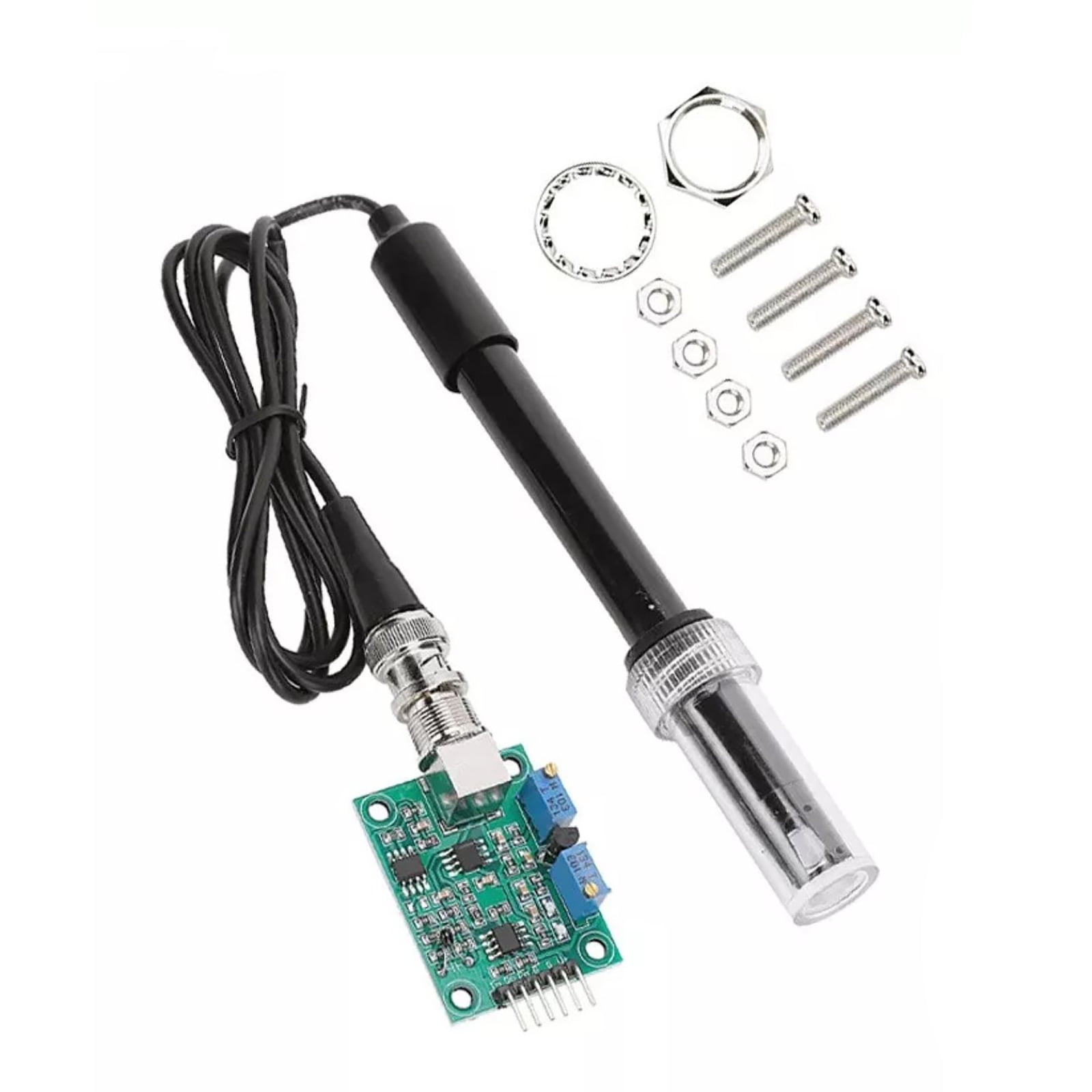 pH0-14 Value Detect Sensor Module and pH Electrode Probe BNC For Arduino Liquid TAPDRA Spare Part