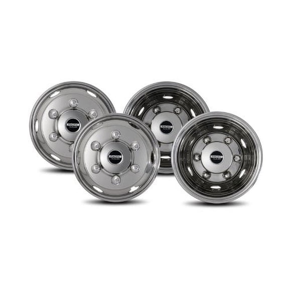 pacific dualies 45-1608 polished 16 inch 6 lug stainless steel wheel simulator kit for 2019 - earlier isuzu npr/w4 truck 2019 and earlier chevy gmc npr/w4
