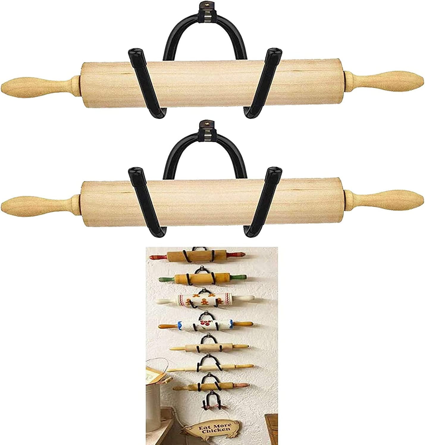 pack of 2 Rolling Pin Holder Rolling Pin Display Rack Rolling Pin